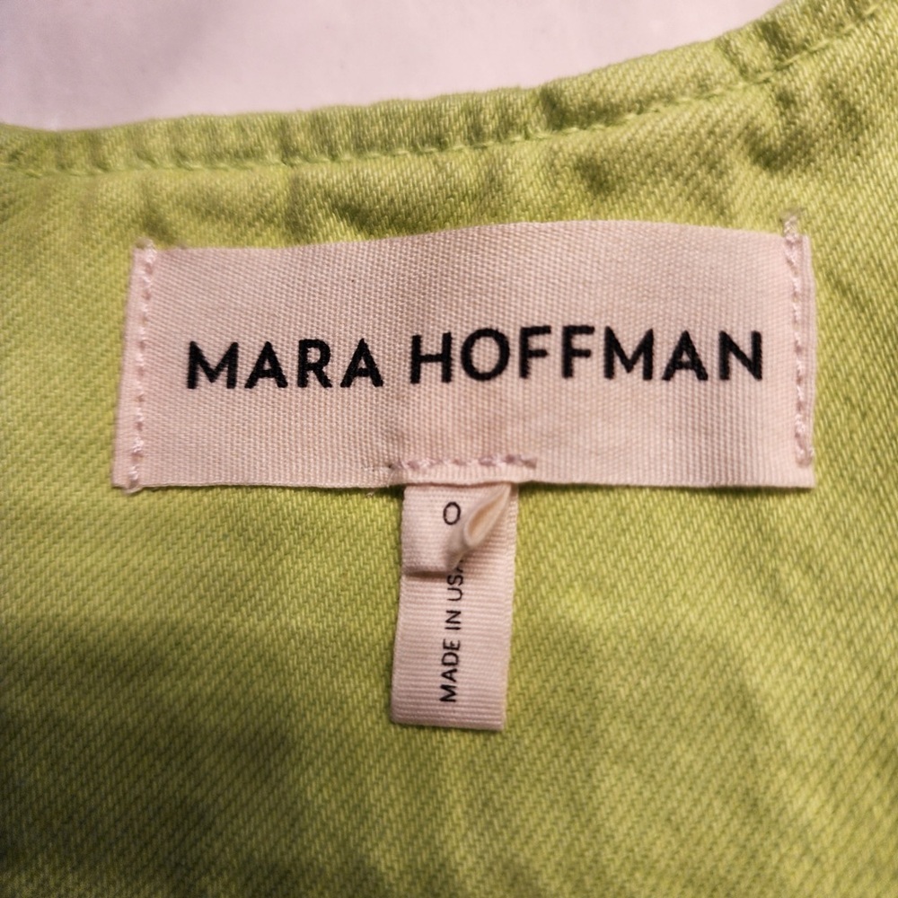 Mara Hoffman Cropped Corset Milla Denim Top Neon Green Women’s Size 0 - Picture 7 of 12